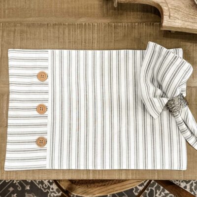 Timeless Ticking Gray Placemat, Set/4