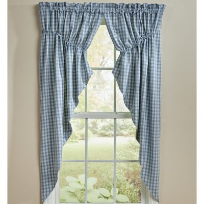 stafford dusk lined gathered swags 63" set of two farmhouse draped pointed valance