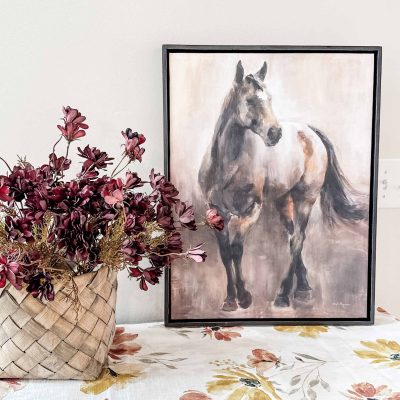 dappled wanderer farmed horse print on canvas farmhouse horse artwork