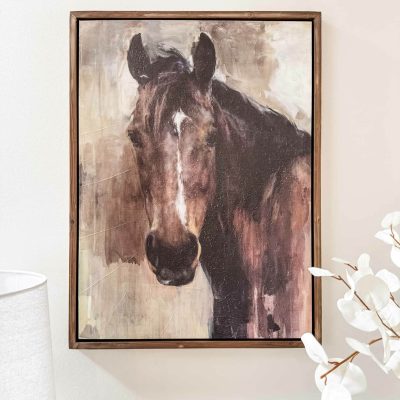 the noble gaze framed horse on canvas farmhouse horse artwork