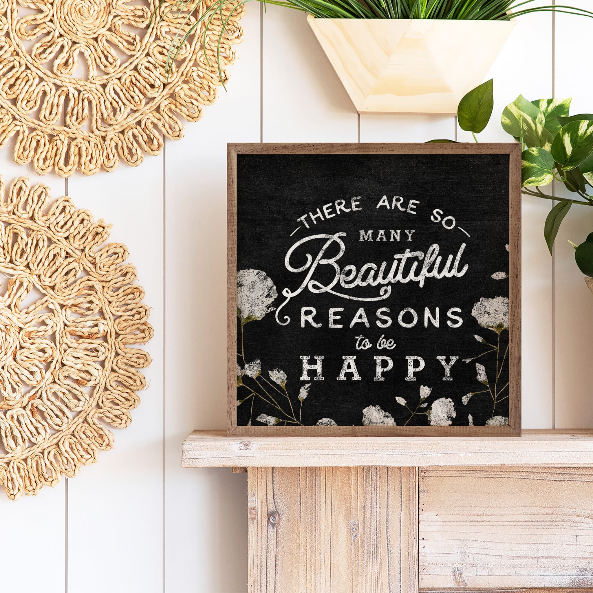 Beautiful Reasons To Be Happy Wooden Sign - Image 2
