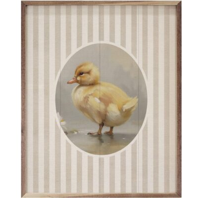 Stripes and Duckling Wooden Sign