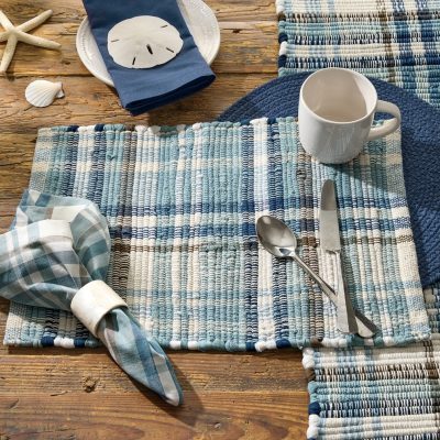 Driftwood Plaid Chindi Placemats, Set/4