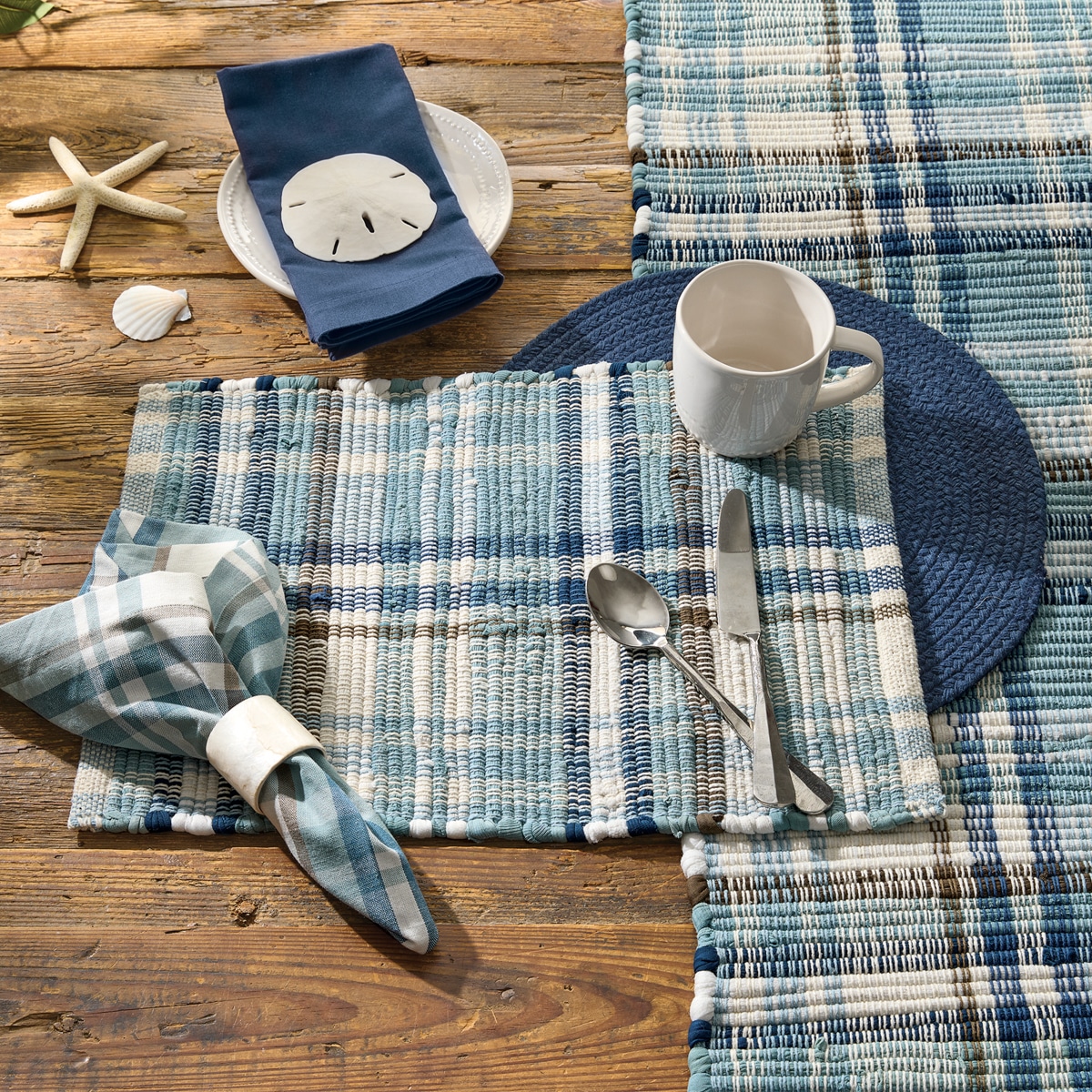 Driftwood Plaid Chindi Placemats, Set/4 - Image 11