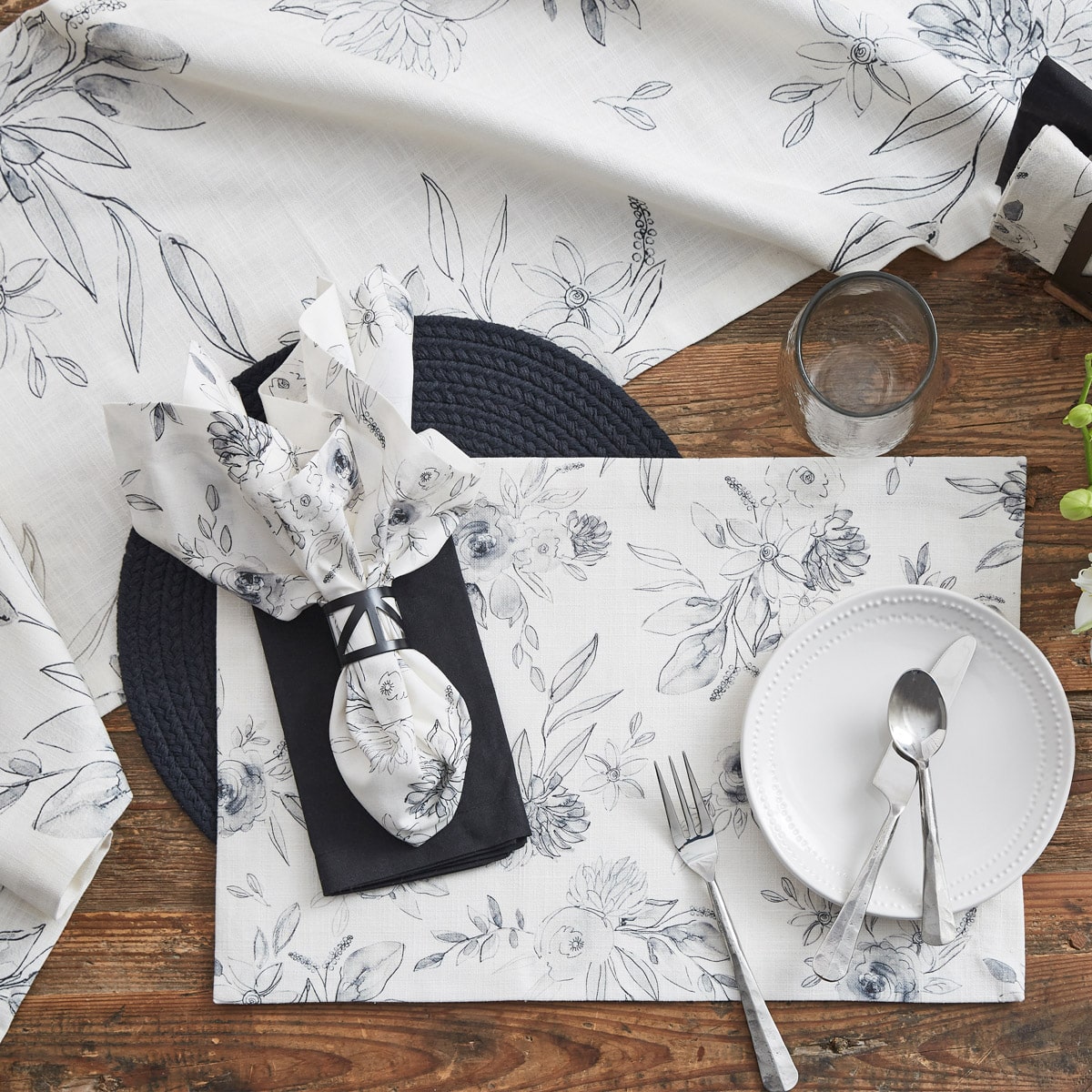 Midnight Floral Napkins, Set/4 - Image 2