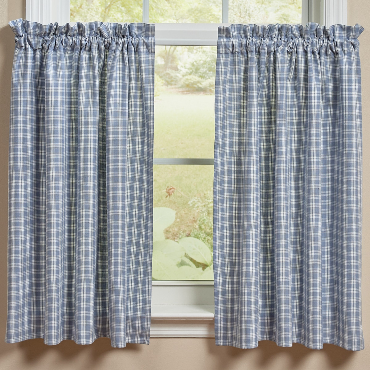 stafford dusk tiers set of two farmhouse cafe curtains
