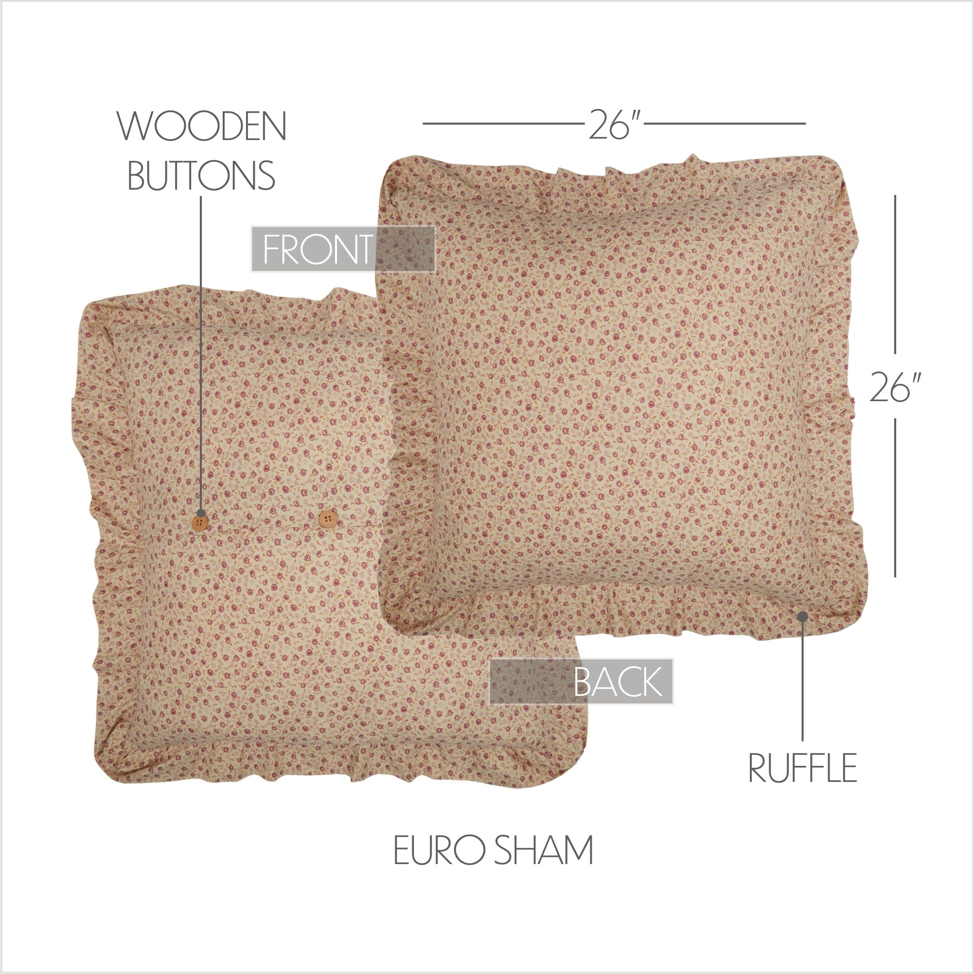 Camilia Fabric Euro Sham - Image 3