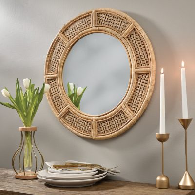 Cane Round Mirror