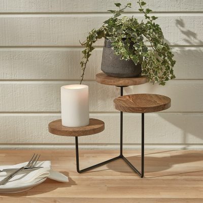 three tier angled serving stand farmhouse serving tray