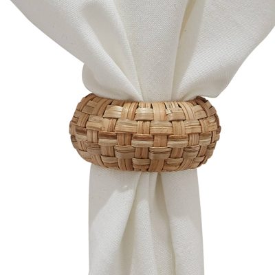Rattan Woven Napkin Ring, Set/4