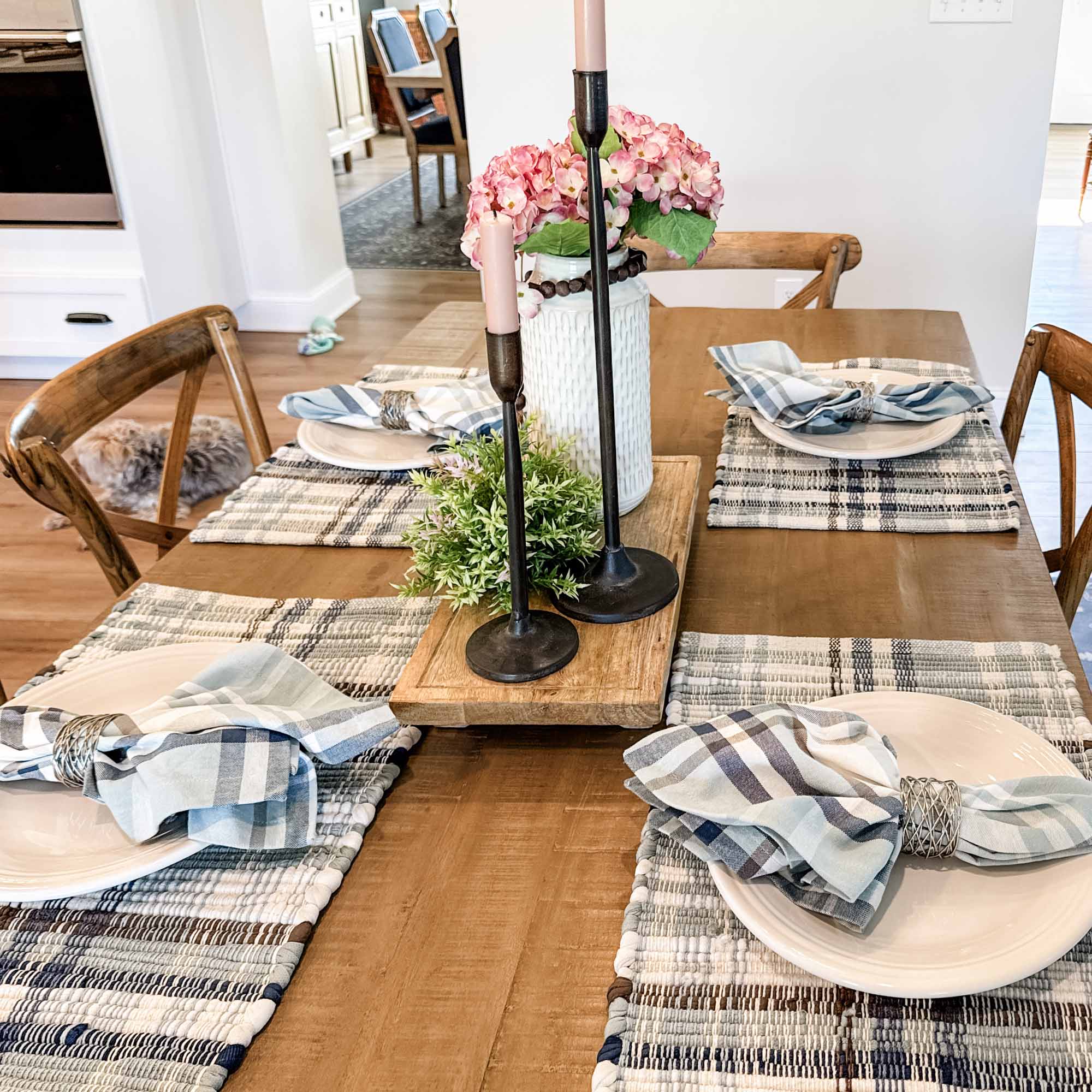 Driftwood Plaid Chindi Placemats, Set/4 - Image 7