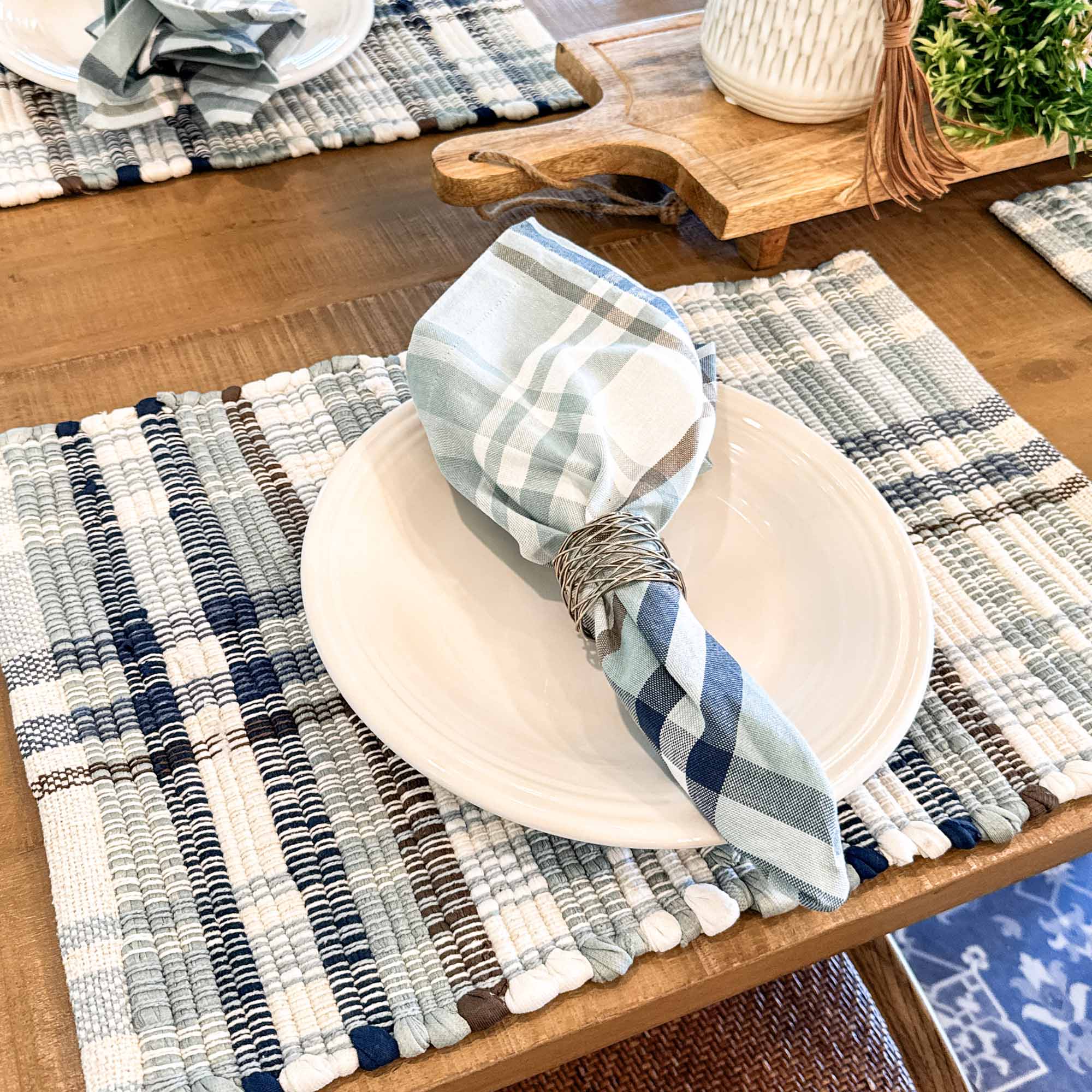 Driftwood Plaid Chindi Placemats, Set/4 - Image 3