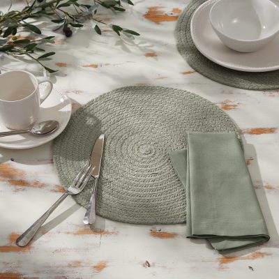 Essex Laurel Round Placemats, Set/4