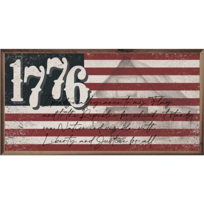 Distressed Flag 1776 Wooden Sign