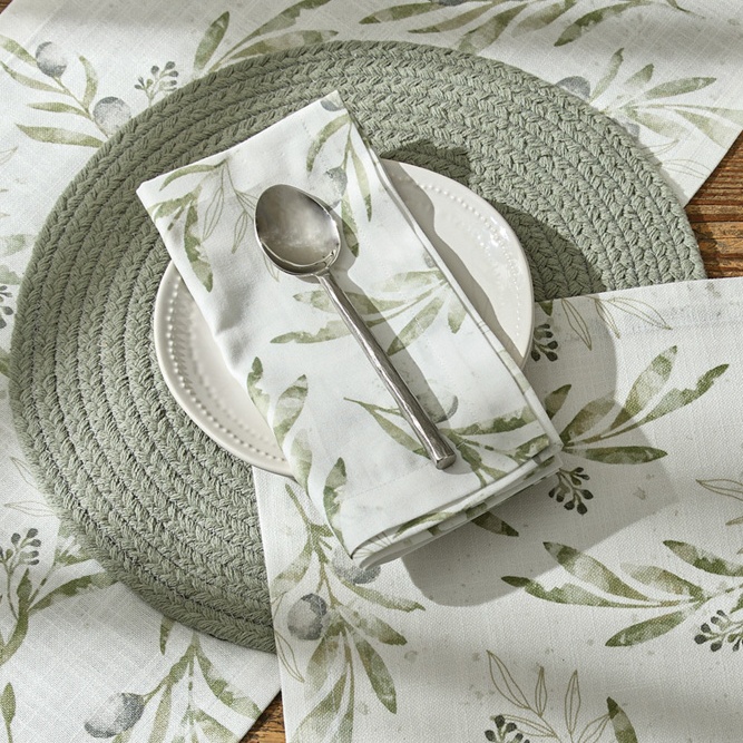 Olive Leaves Napkins, Set/4