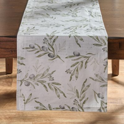 Olive Leaves Table Runner - 72"