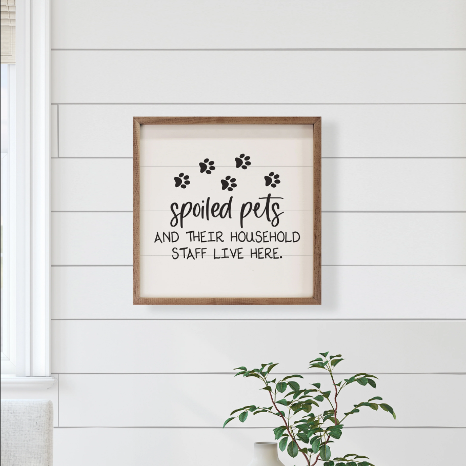 Spoiled Pets Staff White Wooden Sign - Image 2