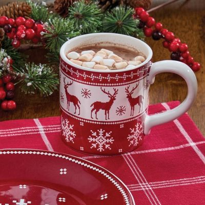 Holiday Fairisle Mugs, Set/4