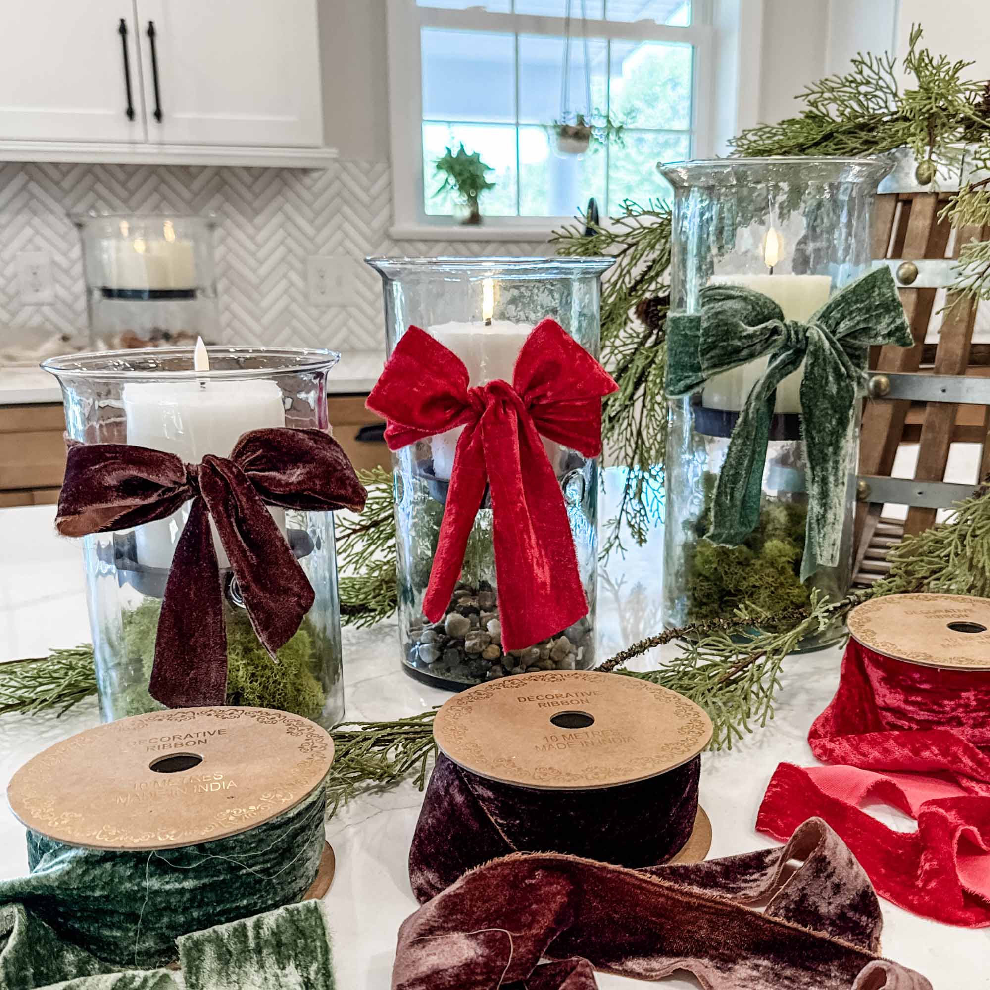 Velvet Green Ribbon w/ Raw Edge - Image 9