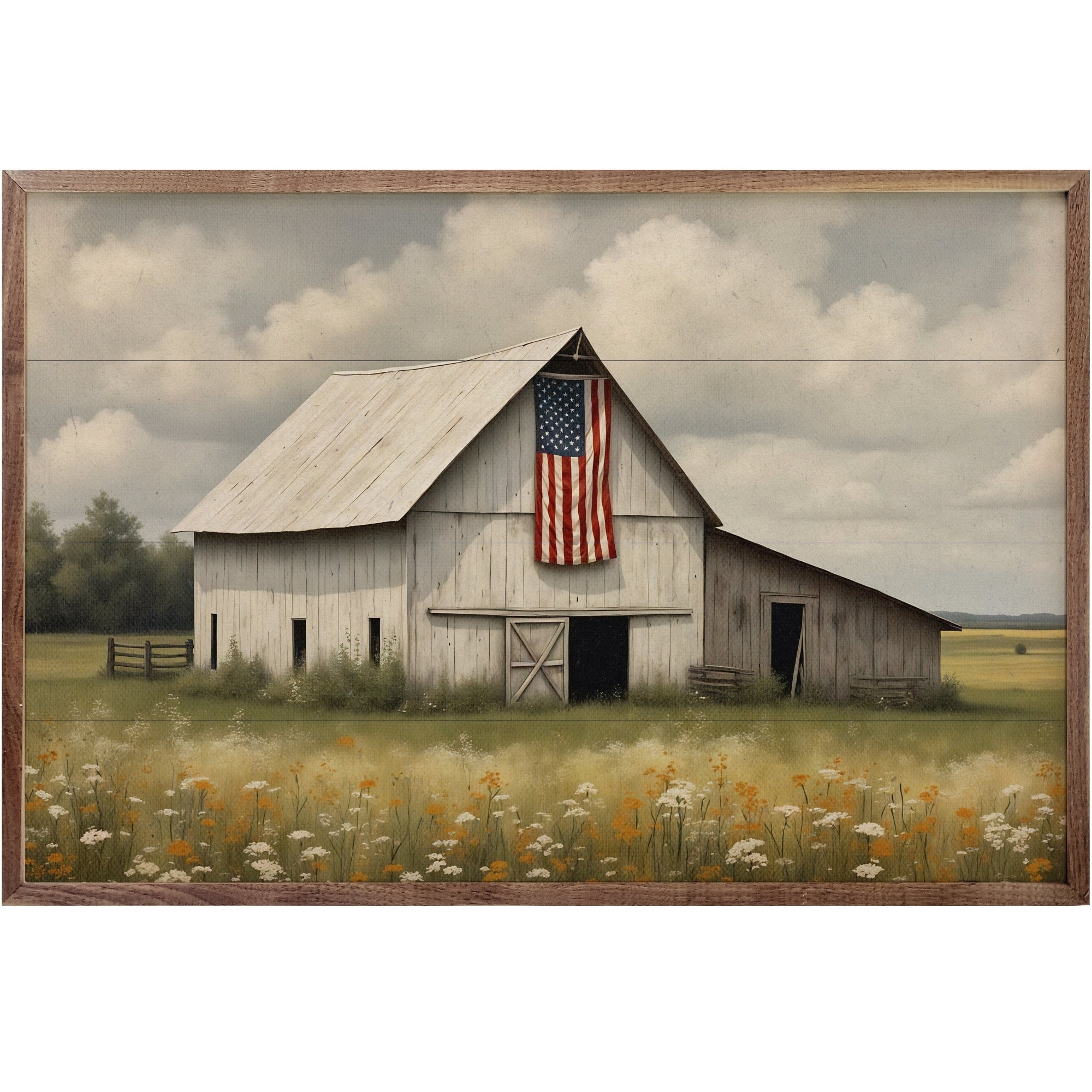 American Heritage White Barn Wooden Sign
