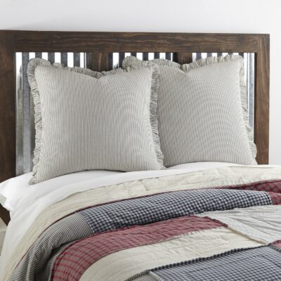 Hatteras Blue Ticking Stripe Fabric Euro Sham