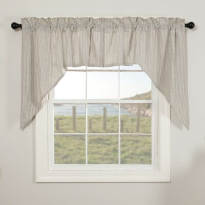 Hatteras Blue Ticking Swag, Set/2