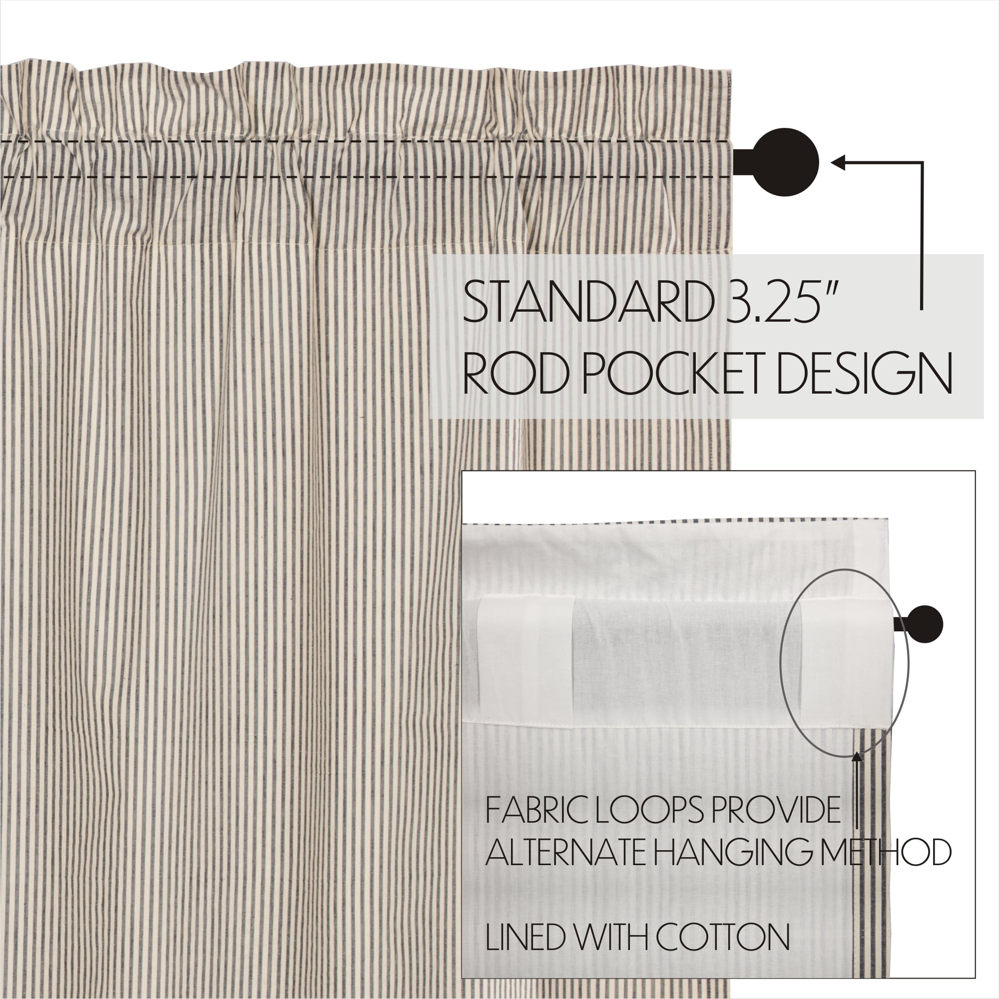 Hatteras Blue Ticking Stripe Valance - Image 3