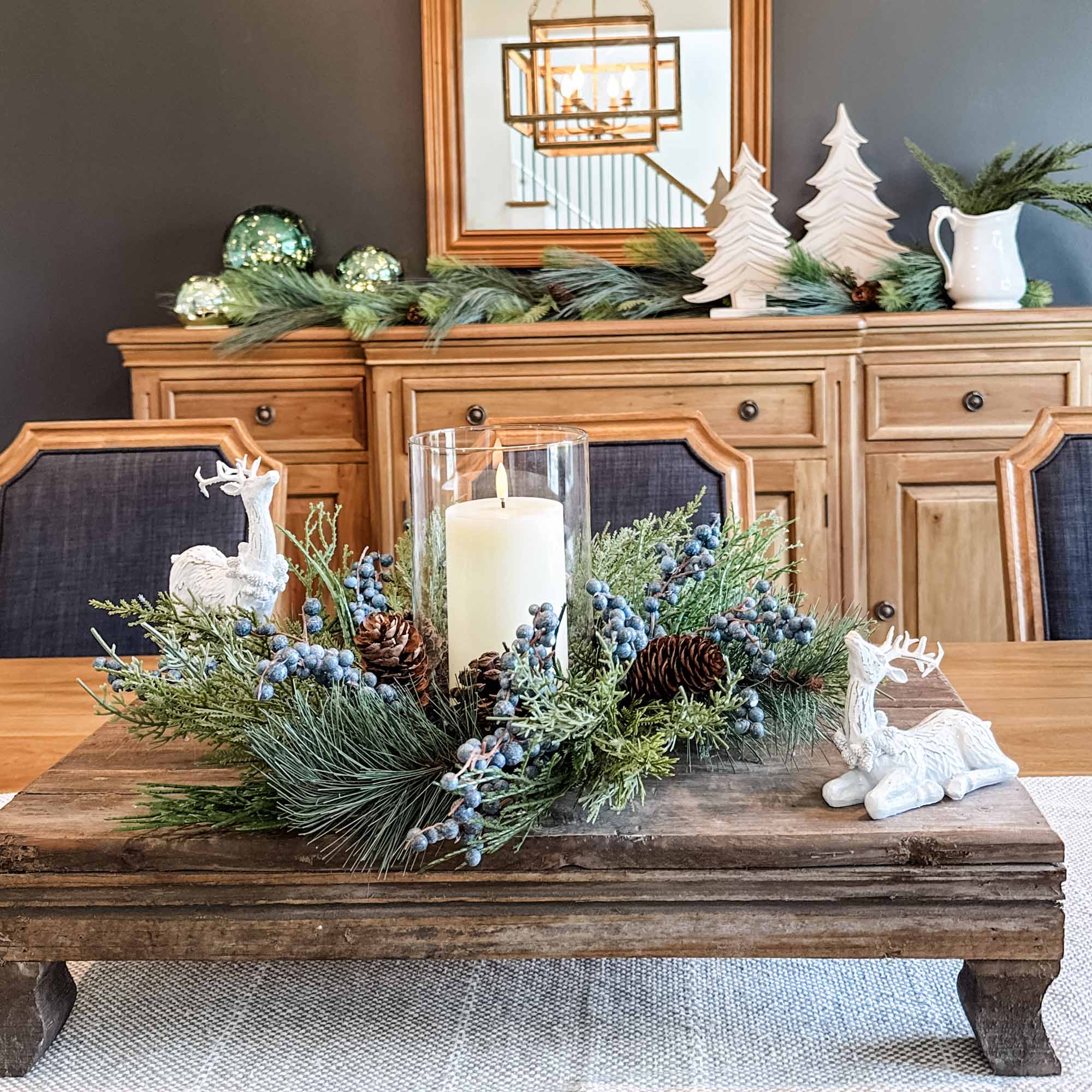 Woodland Berries Candle Ring w/ Glass Candle Holder - Image 5