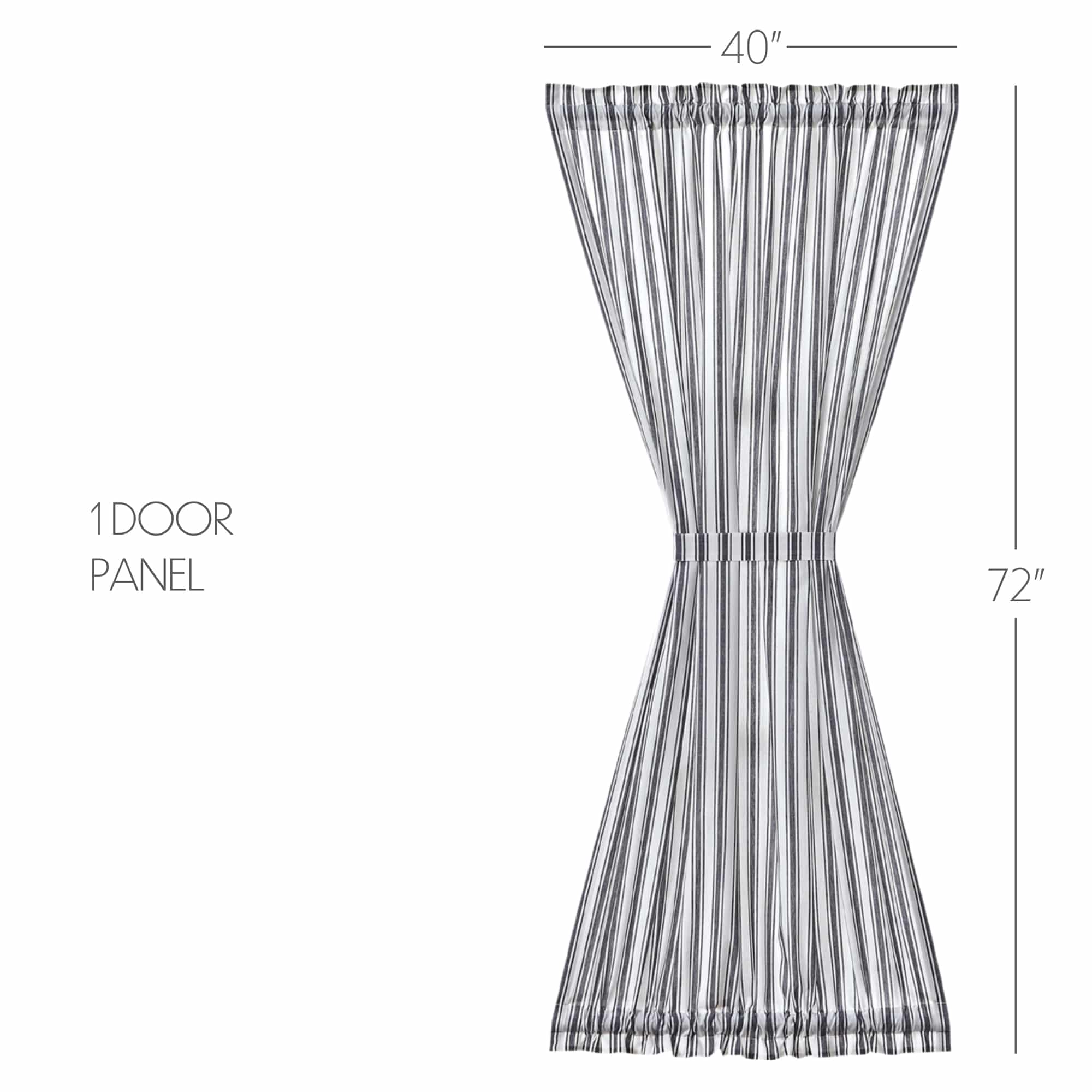 Sawyer Mill Black Ticking Stripe Door Panel - Image 5