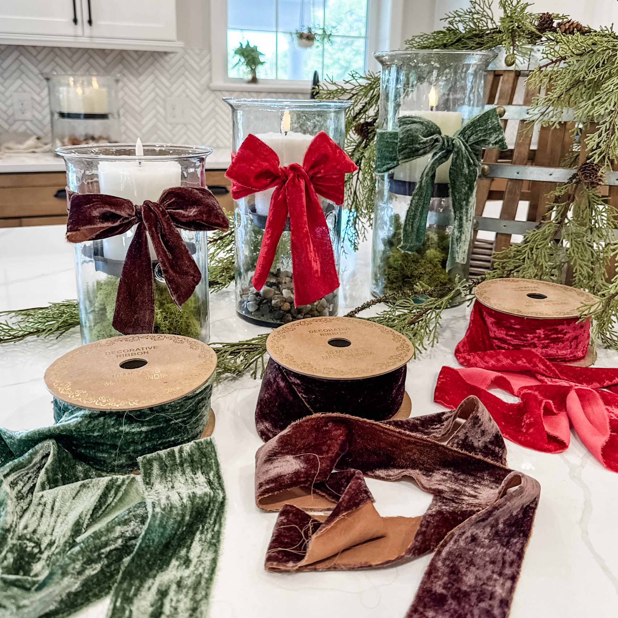 Velvet Green Ribbon w/ Raw Edge - Image 10