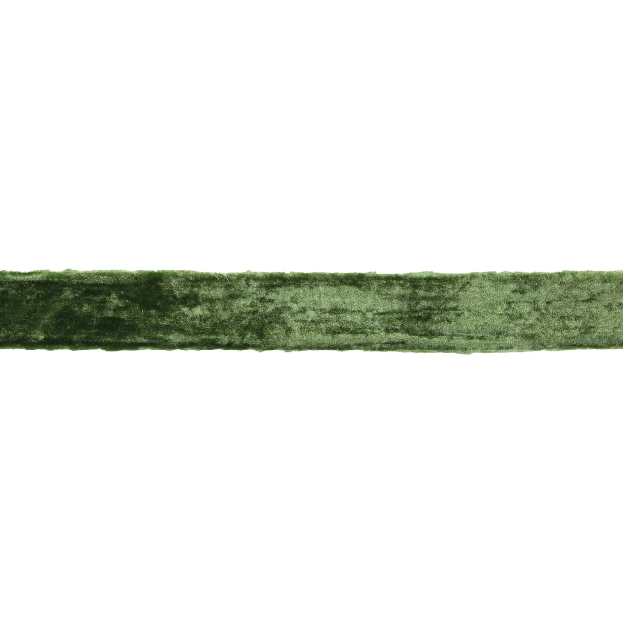 Velvet Green Ribbon w/ Raw Edge - Image 3