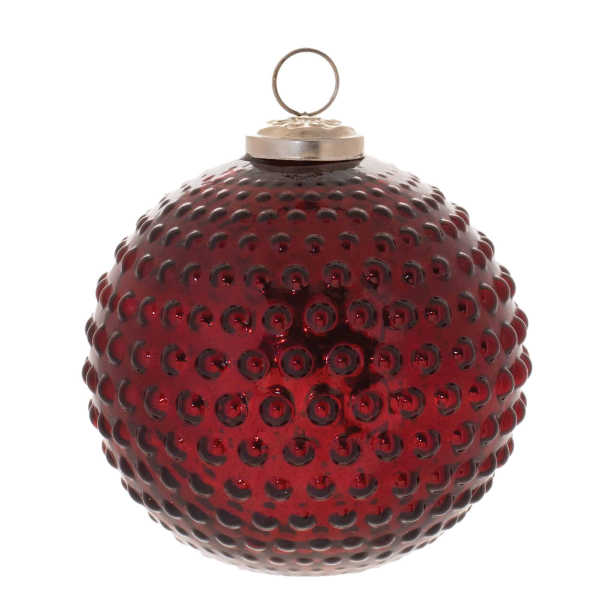 Vintage Red Glass Ball Ornaments, Set/4 - Image 9