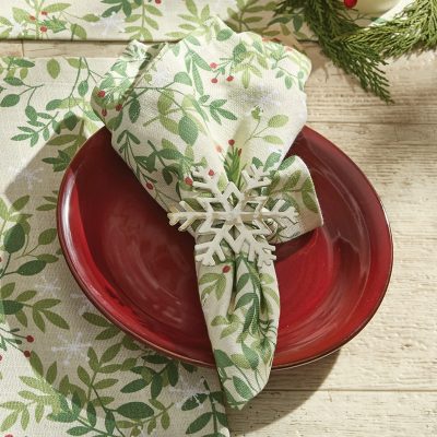 Snowflakes & Berries Napkins, Set/4