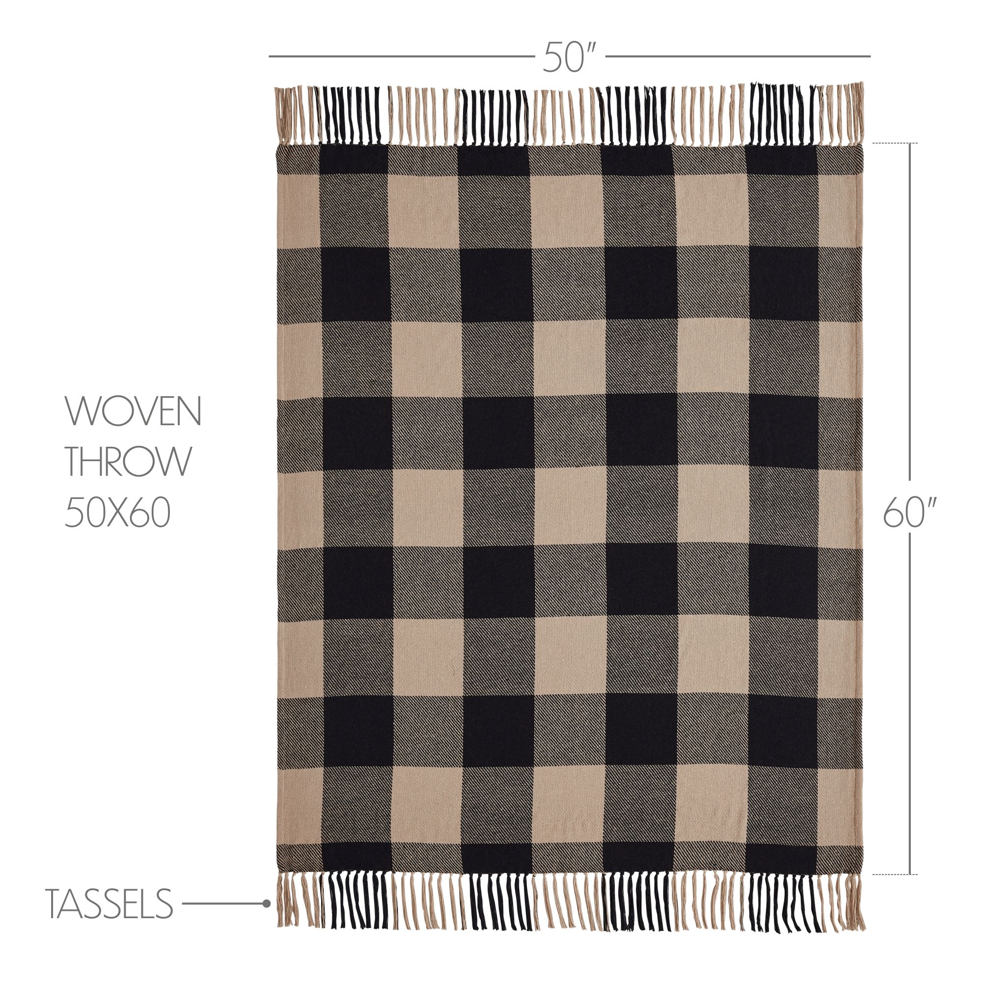 Black Check Woven Throw - Image 3