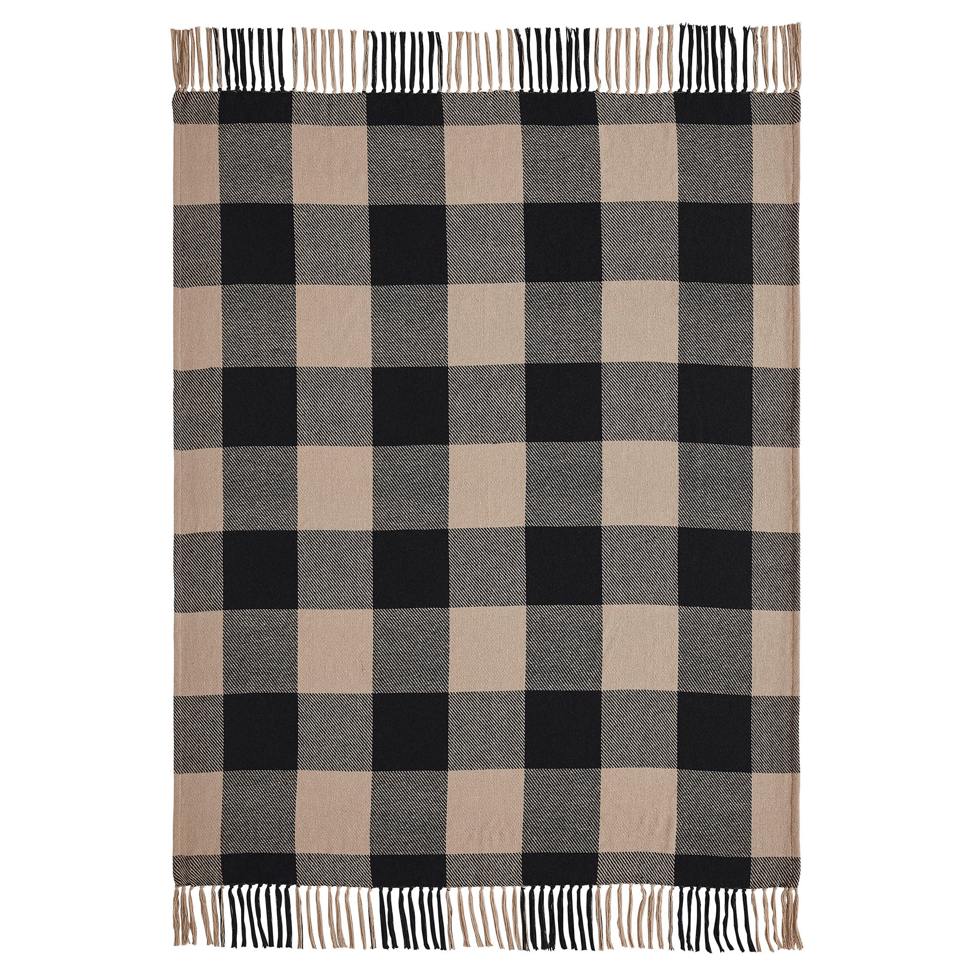 Black Check Woven Throw - Image 5