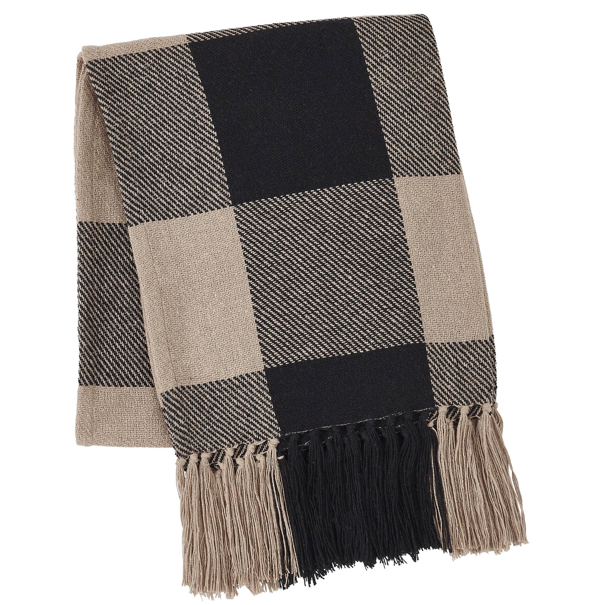 Black Check Woven Throw - Image 4