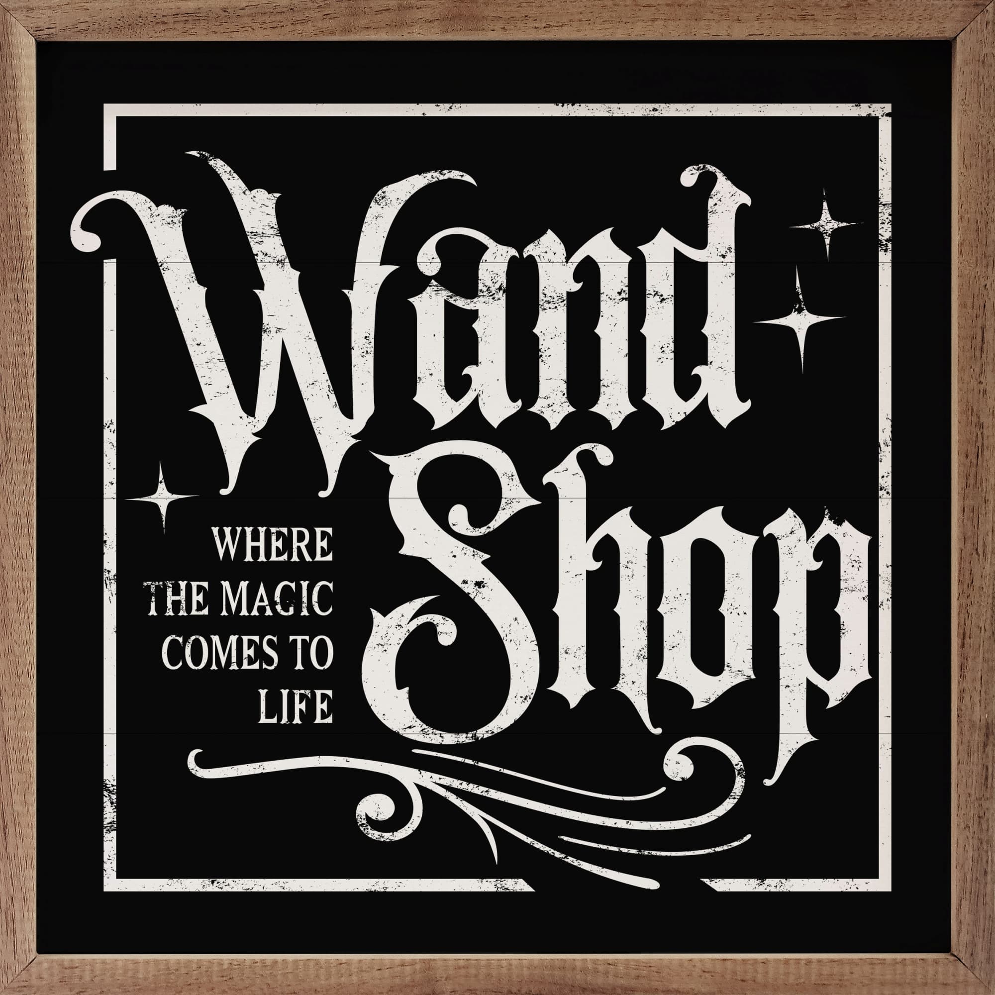 Wand Shop Border Wooden Sign - Choose Black or White - Image 4
