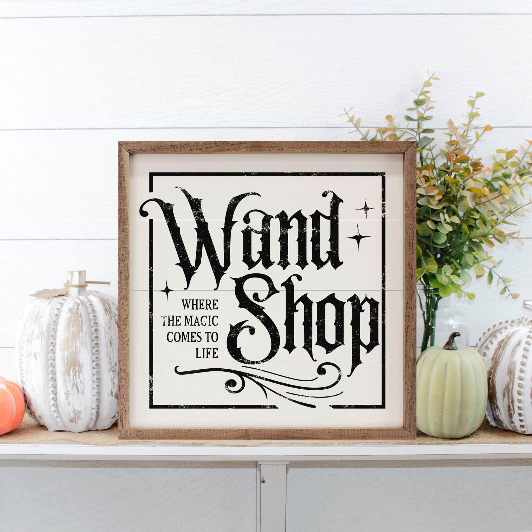 Wand Shop Border Wooden Sign - Choose Black or White - Image 3