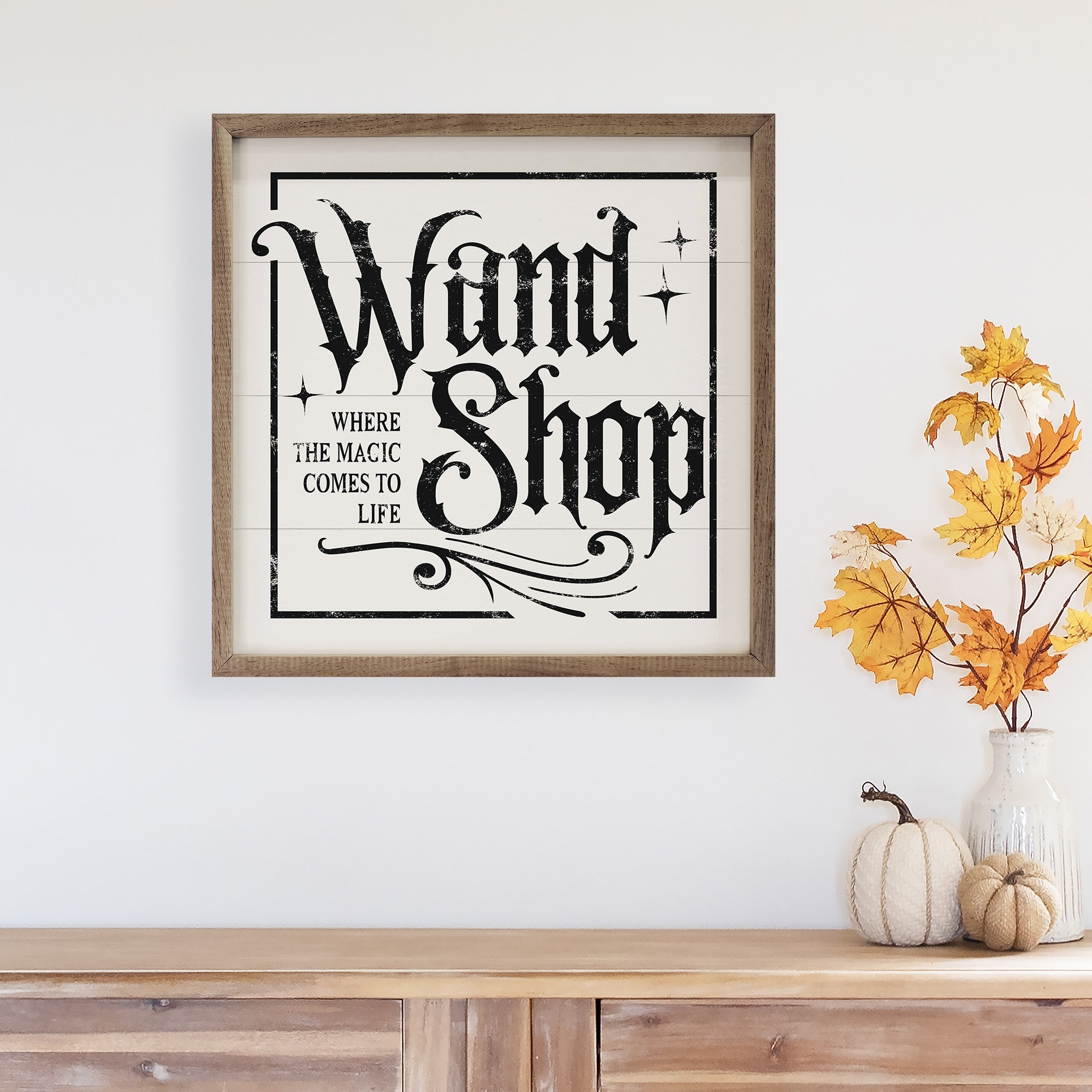Wand Shop Border Wooden Sign - Choose Black or White - Image 2