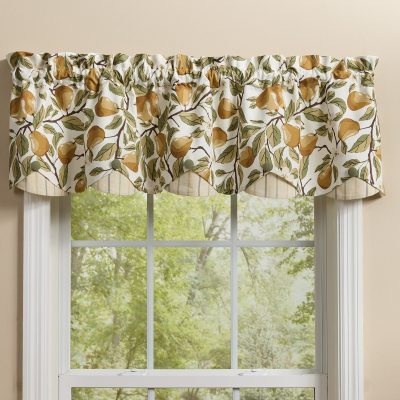 Golden Pear Lined Scalloped Valance