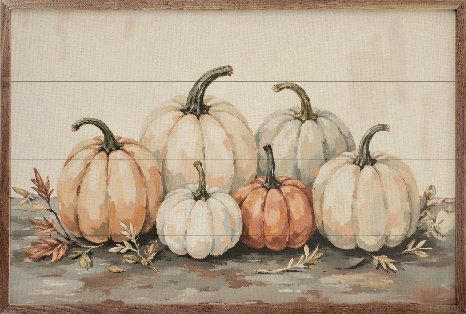 Gathered Pumpkins On A Tabletop Wooden Sign - Image 4