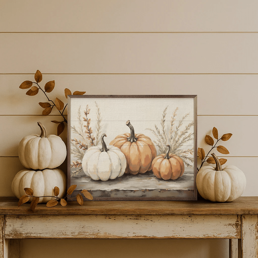 Pumpkins With Autumn Branches Wooden Sign - Image 4