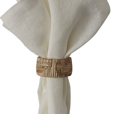 Basket Weave Napkin Ring, Set/4