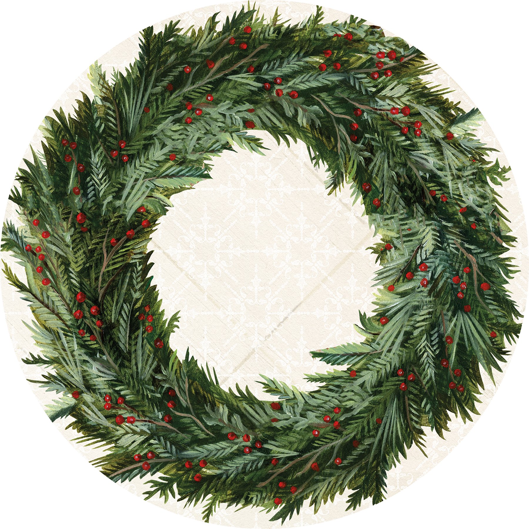 Evergreen Wreath Paper Placemats, Set/24 - Image 3
