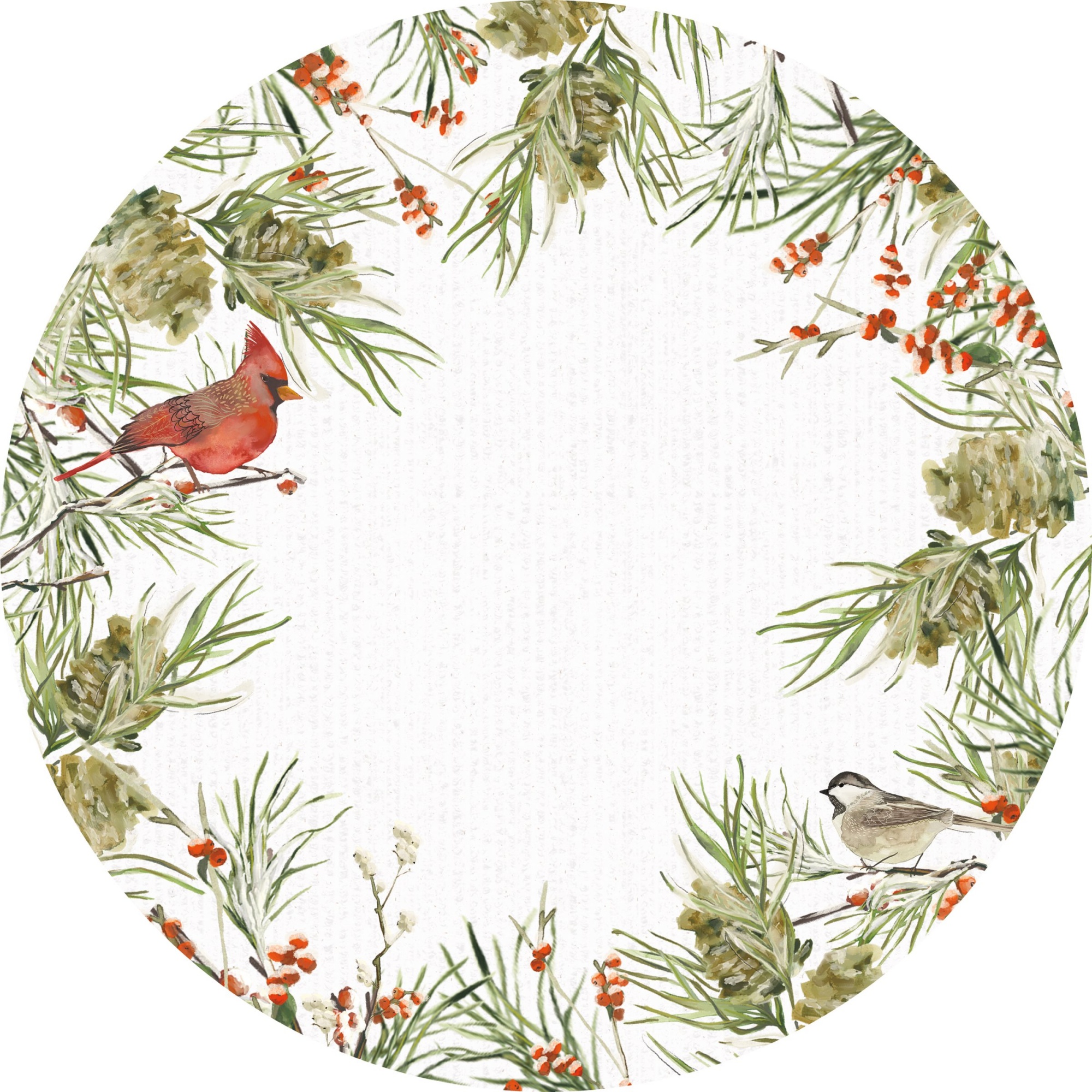 Snowy Birds Paper Placemats, Set/24 - Image 6