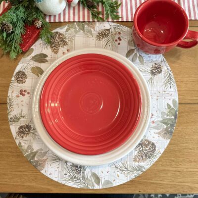 Evergreen Cheer Paper Placemats, Set/24