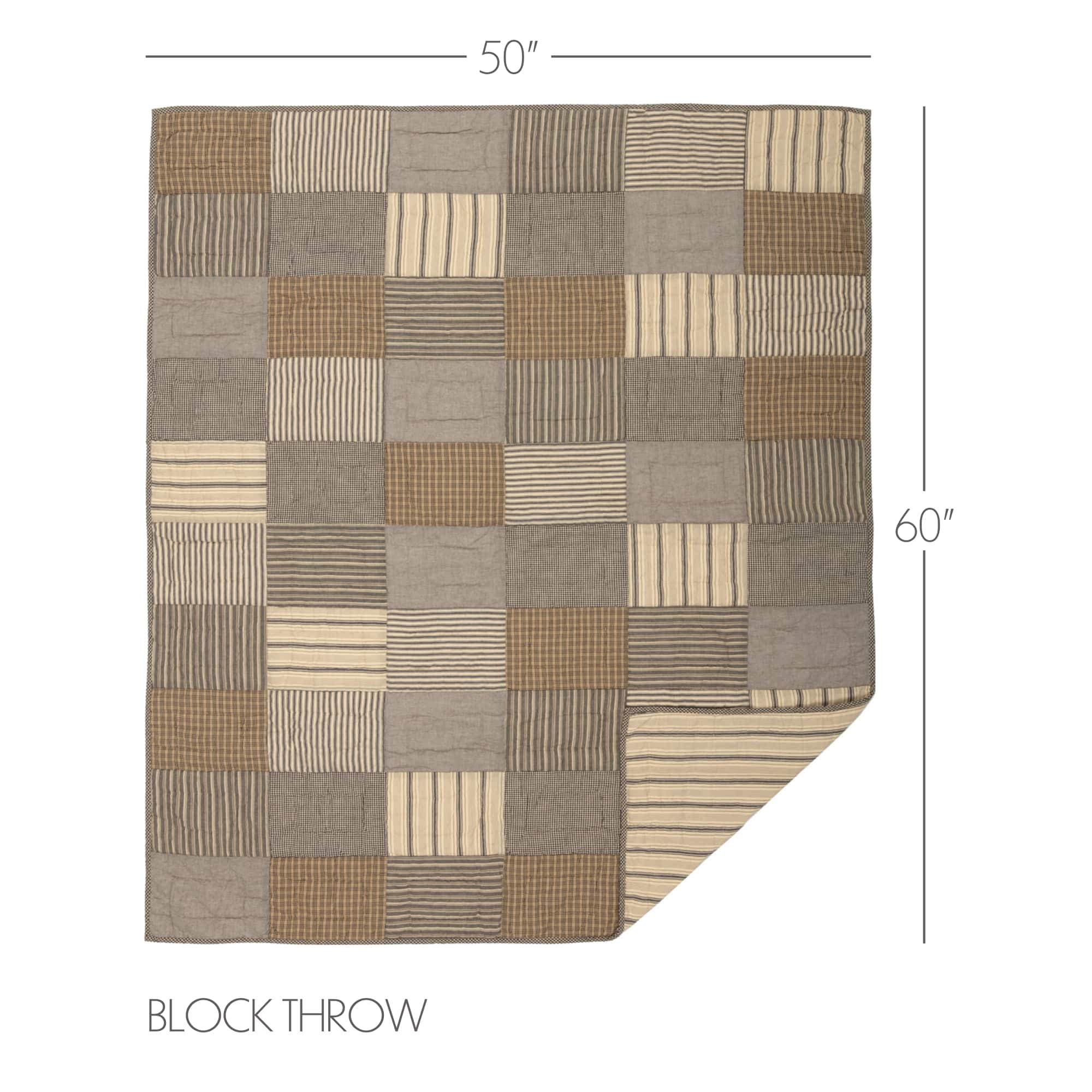 Sawyer Mill Charcoal Block Quilted Throw - Image 3