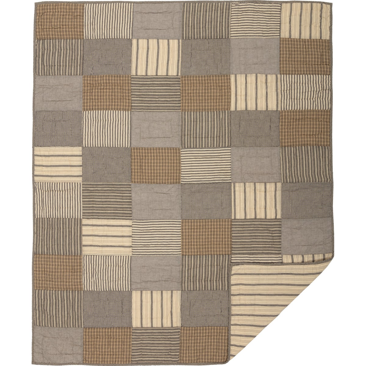 Sawyer Mill Charcoal Block Quilted Throw - Image 5