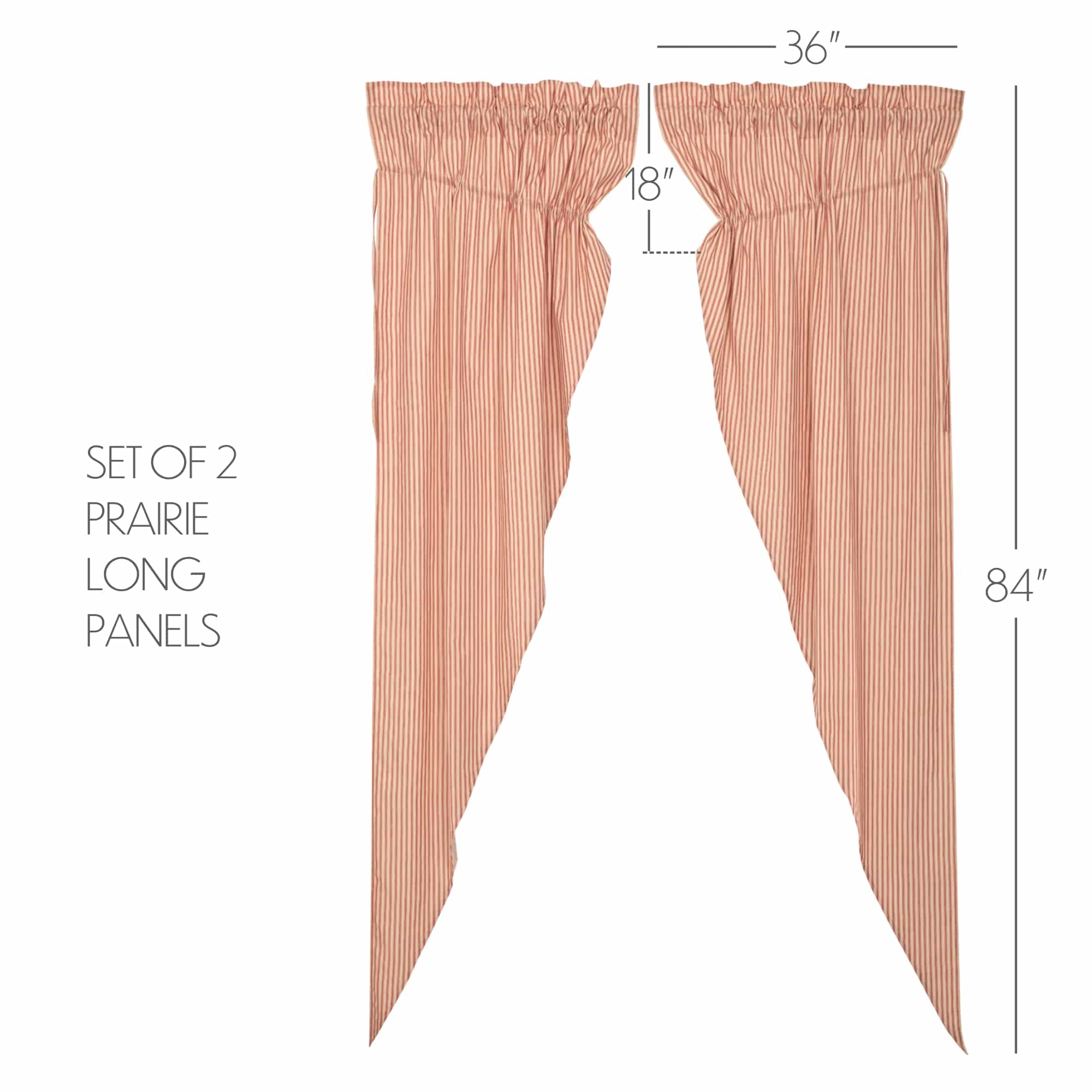 Sawyer Mill Ticking Stripe Red Prairie Panel - Set/2 - Image 7