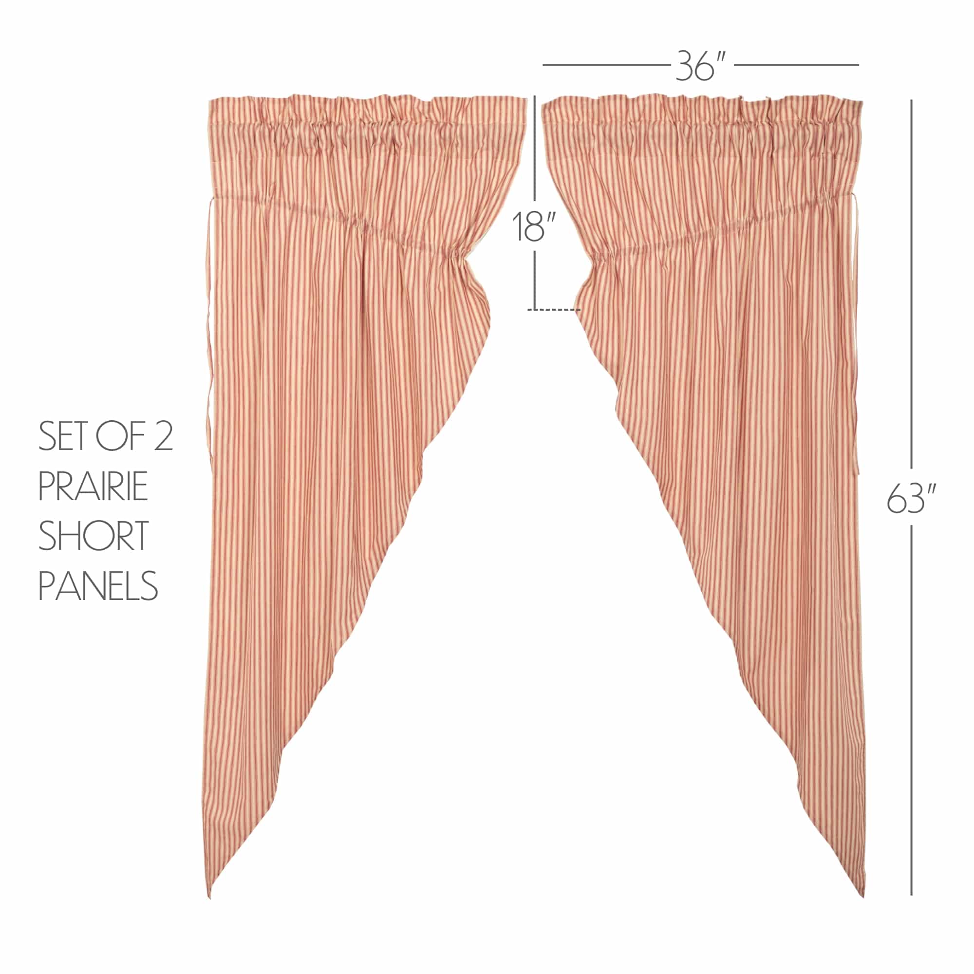 Sawyer Mill Ticking Stripe Red Prairie Panel - Set/2 - Image 4